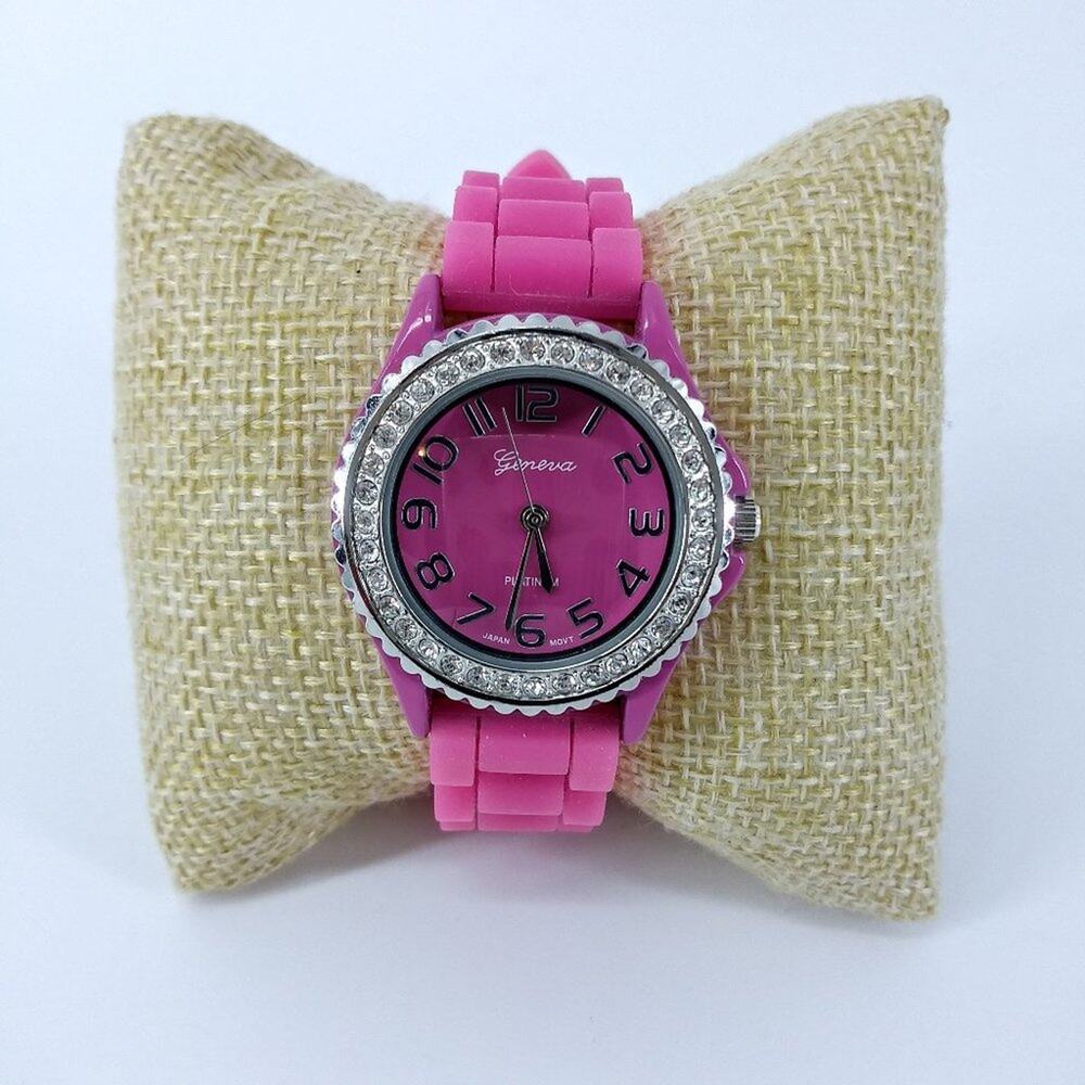 Geneva Platinum No. 7805 Rhinestone Women's Pink